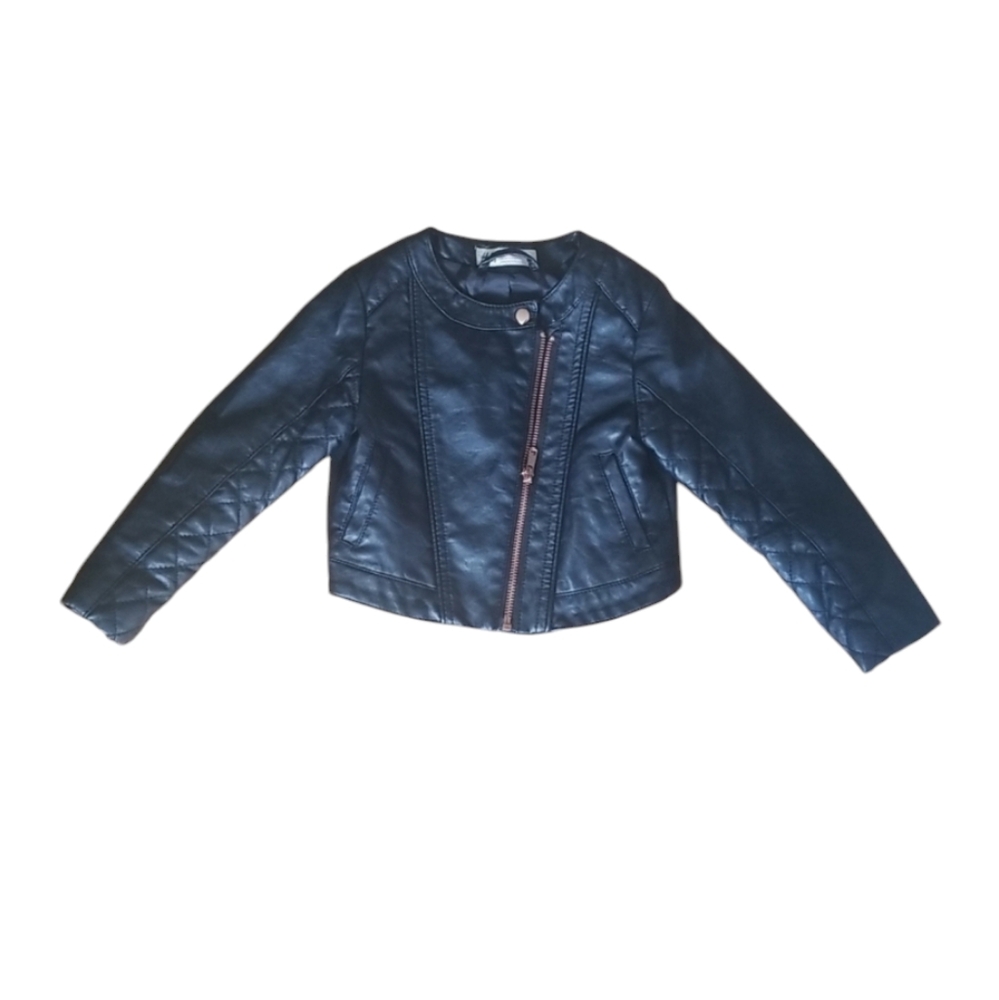 H&M size 2 to 3 years old black Faux Leather‎ jacket